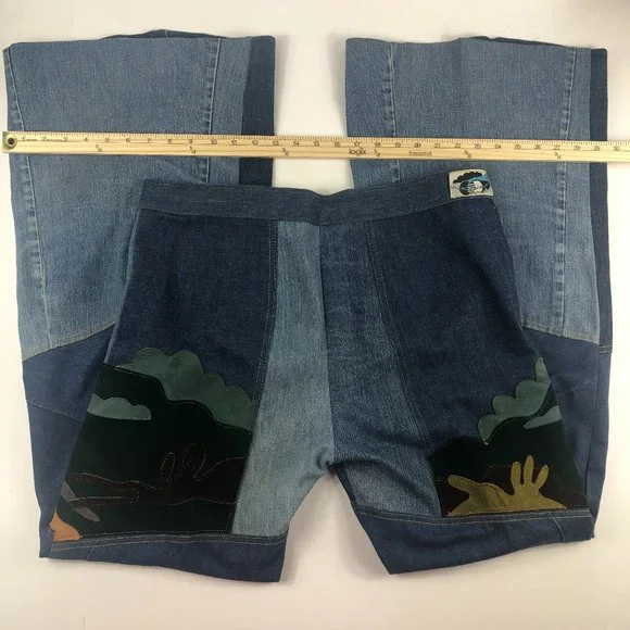 Antonio Giuseppe Vintage 1976 One-of-A-Kind Denim & Leather Suit Hippie Rare - Picture 13 of 17